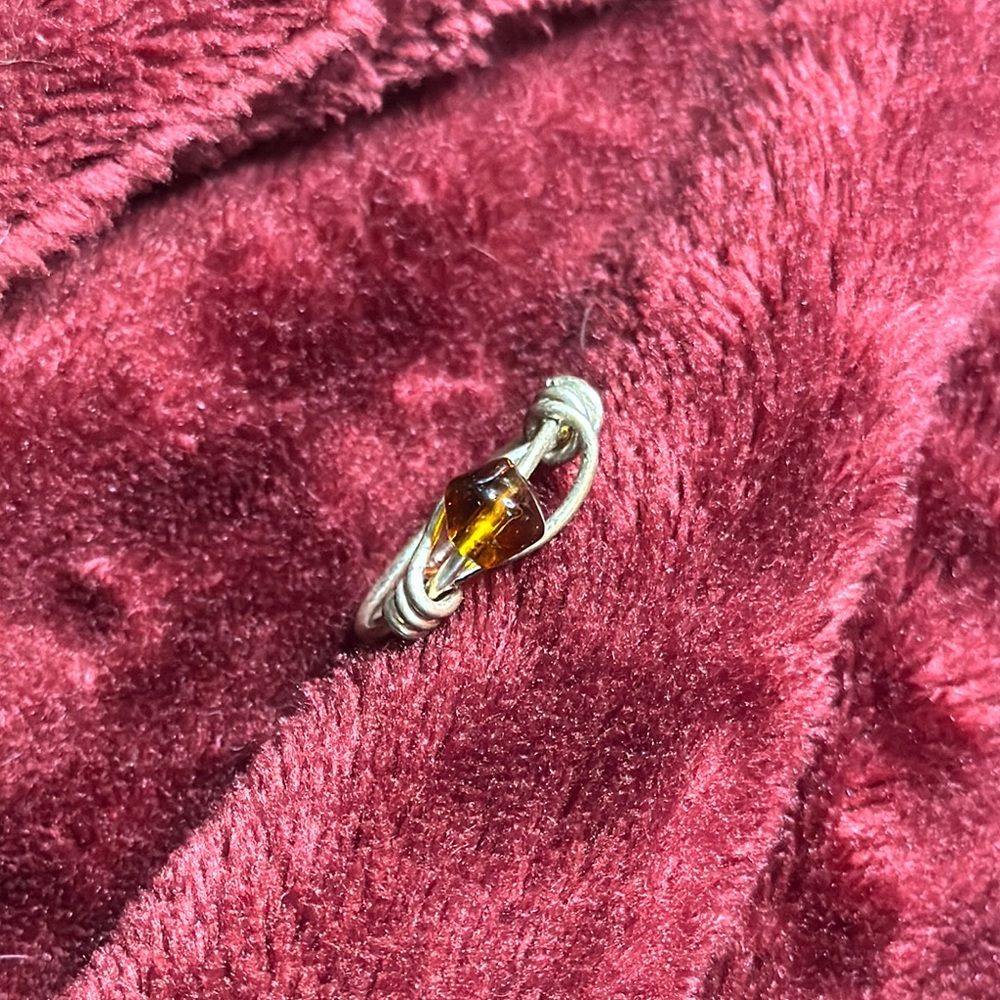 Silver Ring with Amber Stone